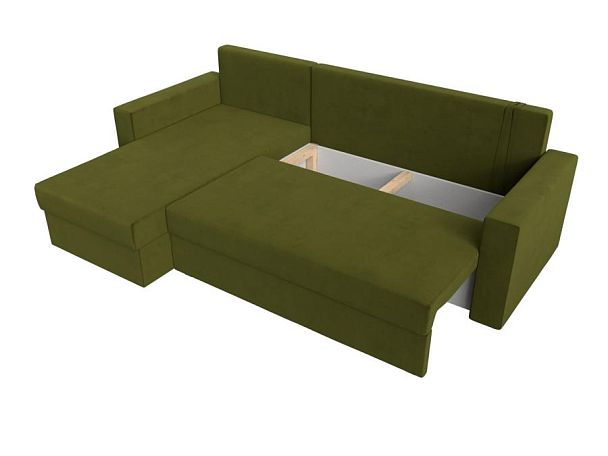 Угловой диван Траумберг Лайт левый (полностью микровельвет зеленый) - Вид 8