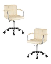 Набор 2 шт Офисное кресло для персонала DOBRIN TERRY (кремовый) - Фото предпросмотра