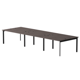 Бенч-система на 6 мест Everprof EVO на металлокаркасе 3540х670(1370)x755 опоры 45гр Дуб Пасадена/Черный - Фото предпросмотра