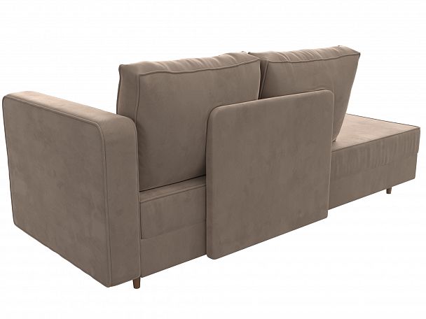 Кушетка Прайм правый (полностью велюр бежевый) - Вид 7
