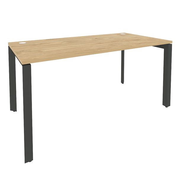 Onix Стол рабочий на П-образном м/к O.MP-SP-4.8 Тиквуд светлый/Антрацит металл 1580*800*750 - Вид 1