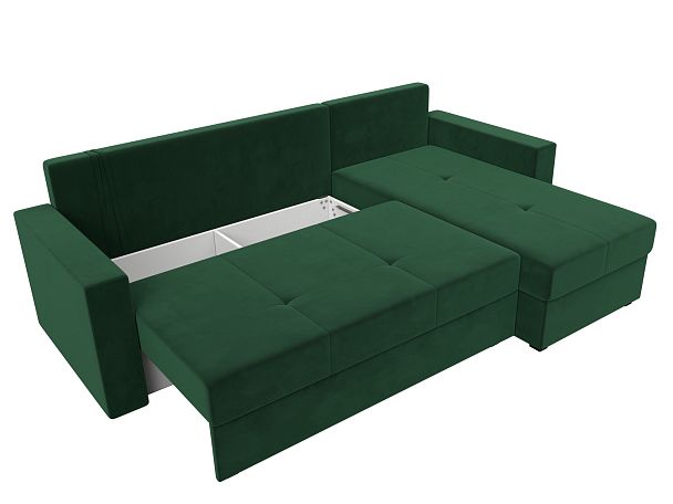 Диван угловой Верона Лайт угол правый (полностью велюр зеленый) - Вид 7