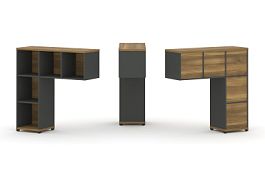 Concept Надставка низкая CN.ONN-001 Сандал Янтарный/Антрацит/Металл Антрацит 1099*365*1130 - Фото предпросмотра