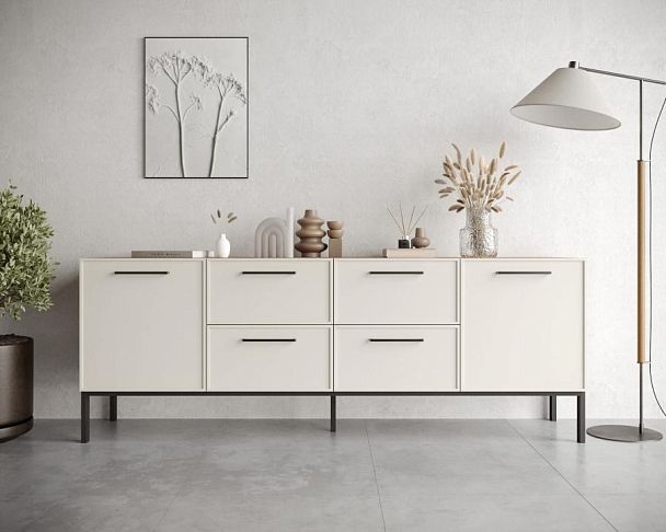 Комод две дверки и четыре ящика Nicole цвет Белый, арт NEM19 - Вид 6