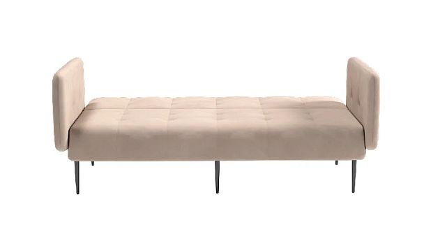 Monaco диван-кровать прямой с подлокотниками, трехместный, велюр бежевый Velutto 06 - Вид 5