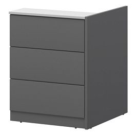 Модуль завершающий высокий левый СМР-21.8 Графит/Белый 825x880x1155 Ресепшен Смарт - Фото предпросмотра