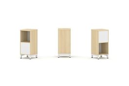 Style Project Набор стеллажа 2-х сторон., 2 яр. SN.NSD-211 Акация Лорка/Белый/Металл Белый 387*400*8 - Фото предпросмотра