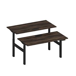 Рабочая станция на электроприводе с заглушками Elevo А2 ЧР 103 ДР дуб ристретто/ черный гладкий - Фото предпросмотра