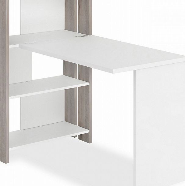 Стол компьютерный Домино Лайт СТЛ-ОВ+С100Прям без тумбы Белый/Нельсон - Вид 2