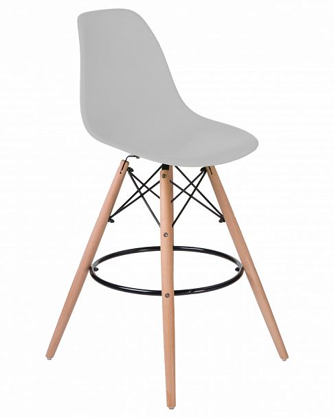 Стул барный DOBRIN DSW BAR (ножки светлый бук, цвет сиденья светло-серый (GR-01)) - Вид 3