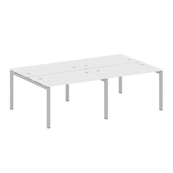 Metal System Quattro Р. ст. на 4 раб. места на П-образном м/к 50БП.СМ-4.2 Белый/Серый металл 2400*1475*750 - Вид 1