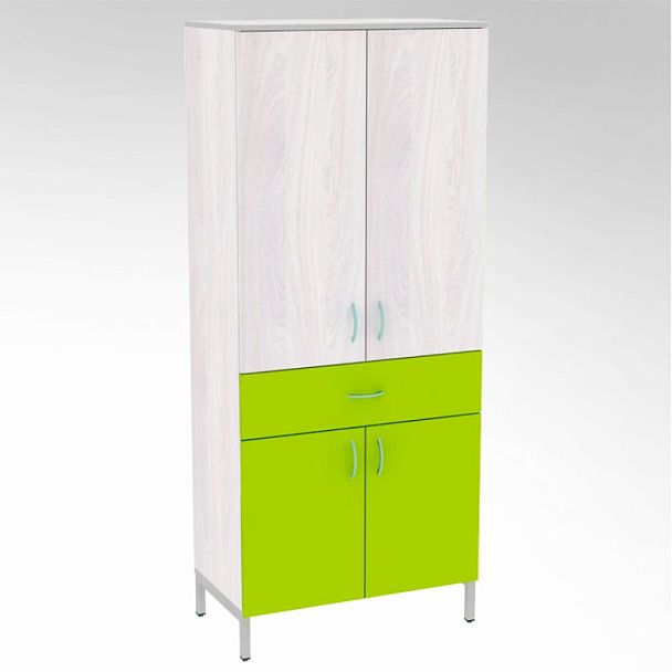 Шкаф лабораторный с ящиками со стеклом (Цветной фасад) - Вид 2