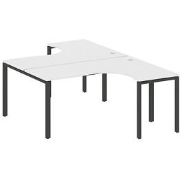 Metal System Р. ст. криволинейная на П-образном м/к БП.РАС-СА-2.4 Белый/Антрацит металл 1600*2435*750 - Фото предпросмотра