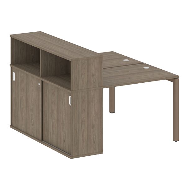 Metal System Quattro Р. ст. с шкафом-купе на П-образном м/к 50БП.РС-СШК-2.1 Т Вяз/Мокко металл 1410*1475*1098 - Вид 1