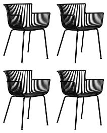 Набор 4 шт Стул обеденный DOBRIN ROSS (черный (B-03) без подушки) - Фото предпросмотра