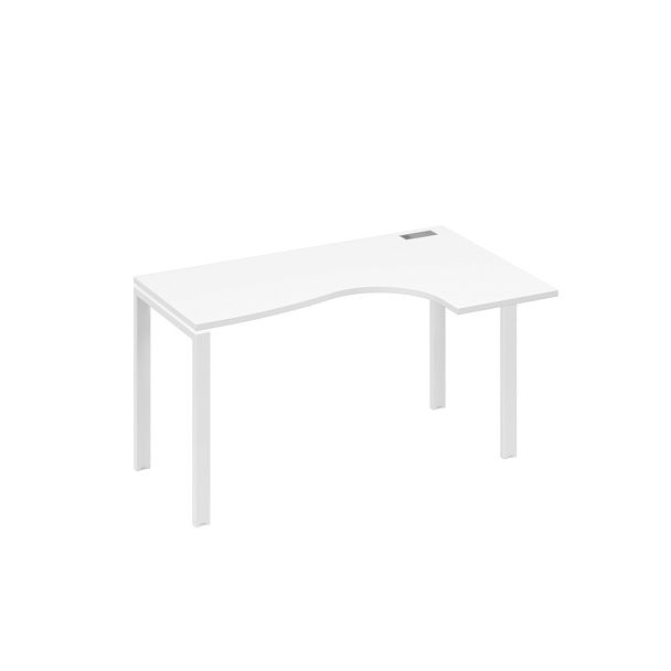 Стол эргономичный правый "Классика" на металлокаркасе UNO A4 А4 Б1 034 БП белый премиум / металлокаркас белый - Вид 1