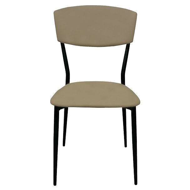 Стул для столовых, кафе, дома РС23, черный каркас, экокожа серо-бежевая - Вид 4