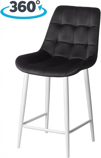 Комплект полубарных поворотных стульев Эйден, черный H-75/белый, 4 шт. - Вид 1