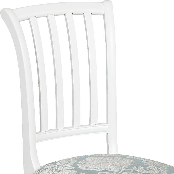 Комплект деревянных стульев с мягким сиденьем Бэль Белая эмаль/Бирюзовый жаккард, 3 шт. - Вид 8