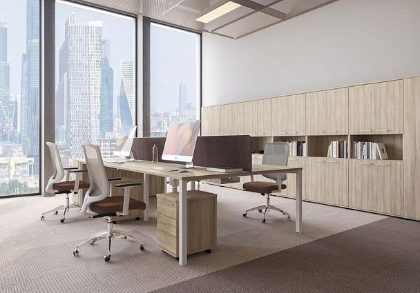 Шкаф средний со стеклом Space+ А1 9366 ВЛ вяз либерти - Вид 2