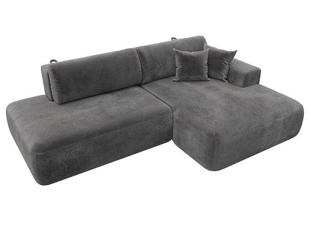 Диван угловой Лига-036 НПБ Модерн правый угол Велюр серый - Вид 5