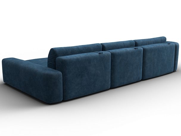 Диван угловой Лига-066 НПБ Лонг угол правый Велюр синий - Вид 5