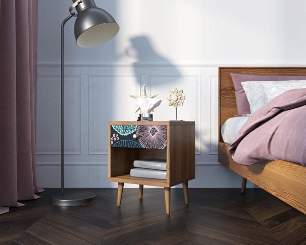 Тумбочка Berber с открытой полкой 32 принт арт BB33/Print_32, разноцветная - Вид 3