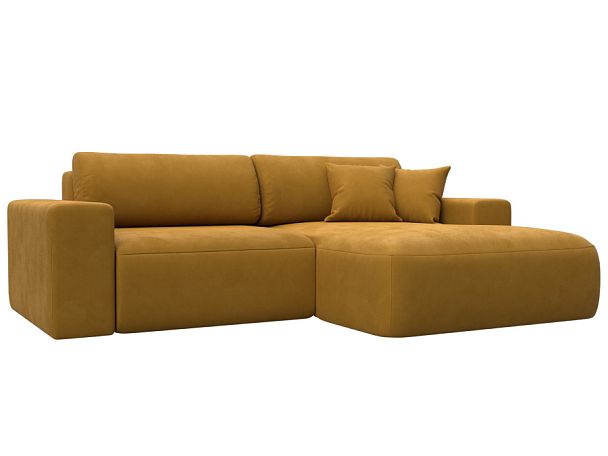 Диван угловой Лига-036 НПБ Классик правый угол Велюр желтый - Вид 1