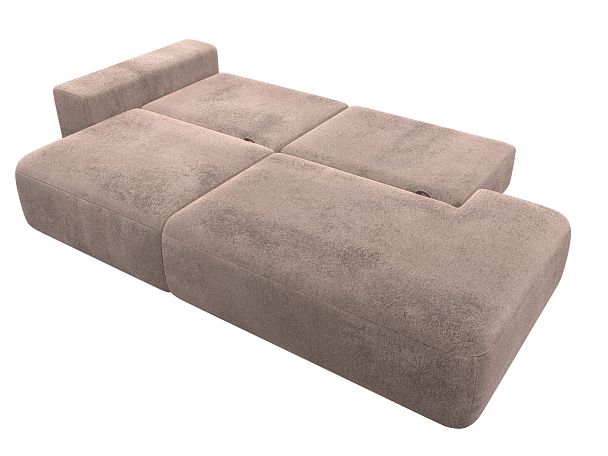 Диван прямой Лига-036 НПБ Модерн подлокотник слева Велюр бежевый - Вид 9