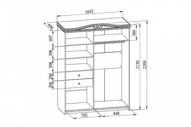 Шкаф-купе Ассоль АС-20 - Вид 5