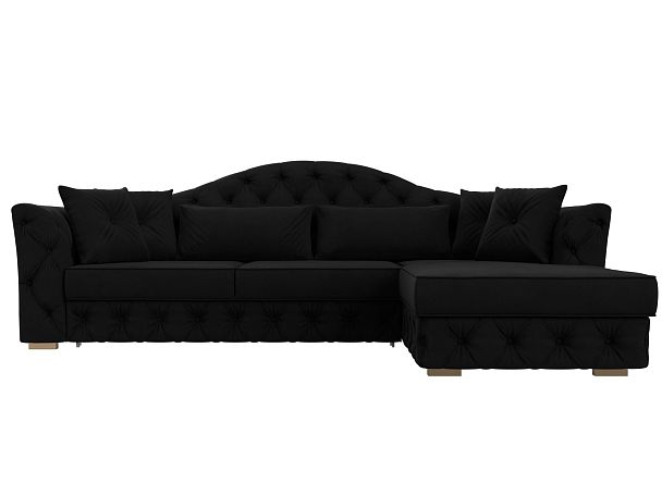 Диван угловой Артис правый угол Микровельвет черный - Вид 2