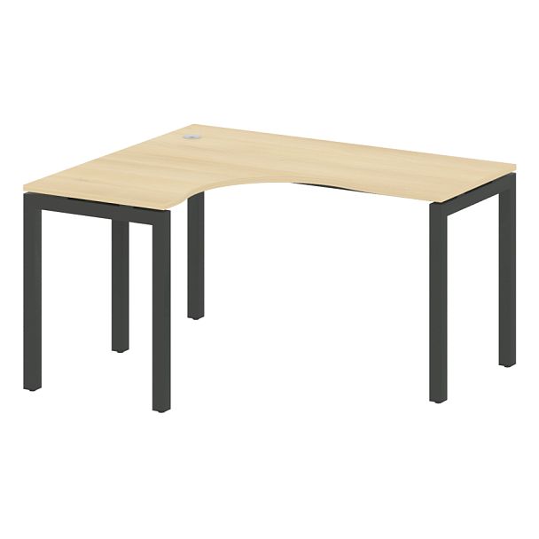 Metal System Quattro Стол криволинейный левый на П-образном м/к 50БП.СА-3 (L) Акация/Антрацит металл 1400*1200*750 - Вид 1