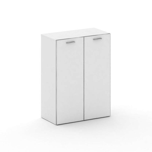 Fresco Шкаф широкий средний FR.ST-204 white Белый Бриллиант UM/Лакобель Белый/Хром 896*460*1202 - Вид 1