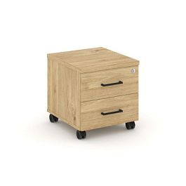 Стайл Проджект Тумба мобильная SN.TM-001 Тиквуд Светлый/Черный Ручки 416*460*437 - Фото предпросмотра