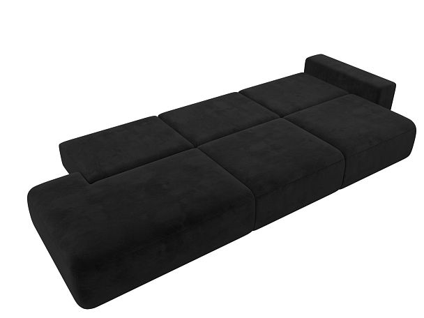 Диван прямой Лига-036 Модерн Лонг подлокотник справа Велюр черный - Вид 10