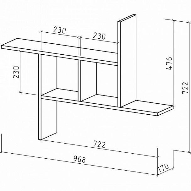 Полка навесная Лайт-36 - Вид 2