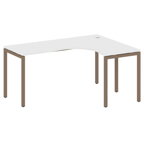 Metal System Quattro Стол криволинейный правый на П-образном м/к 40БП.СА-4 (R) Белый/Мокко металл 1600*1200*750 - Вид 1