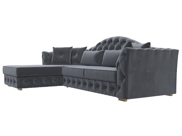 Диван угловой Артис левый угол Велюр серый - Вид 3
