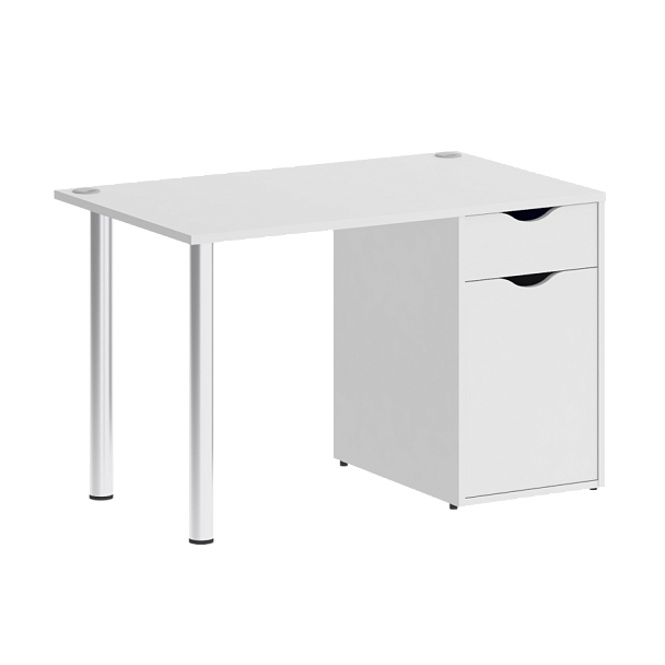 Home Office Стол письменный VR.SP-3-118.1 Белый бриллиант/Хром опоры 1180*720*750 - Вид 1