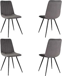 Стул для дома Бюрократ CH-K6_4 комплект 4шт Holland 18 металл черный на ножках (CH-K6_1/HL18_4) - Фото предпросмотра