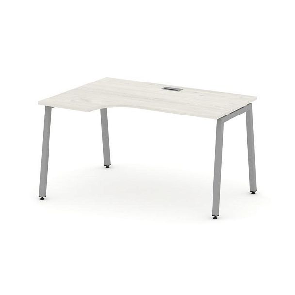 Стайл Проджект Стол рабочий эргоном. SN-4A.SPA-002(L) Дуб Наварра/Металл Серый 1580*600/980*750 - Вид 1