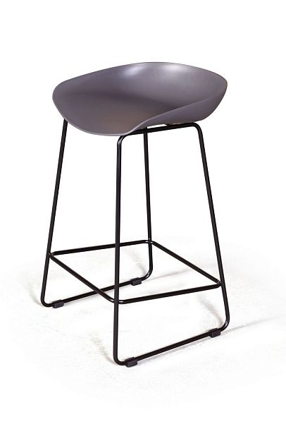 Стул полубарный Leo пластик серый - Вид 1