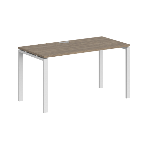 Стол Sigma 1600х700х750 / профиль: 60х30 белый; столешница: дуб темный - Вид 1
