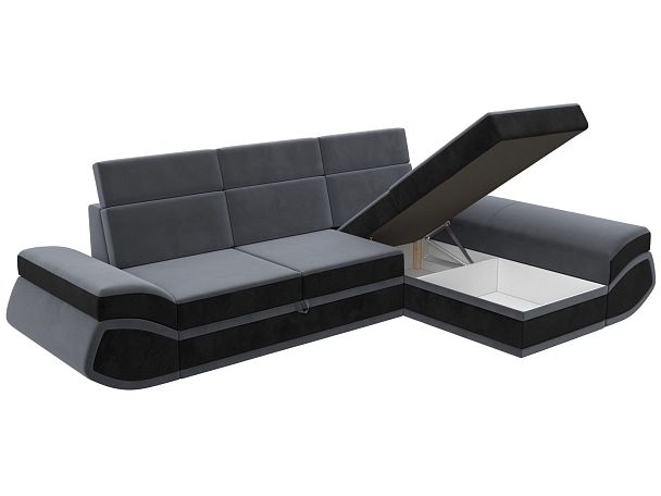 Диван угловой Лига-032 правый угол Велюр серый - Вид 8