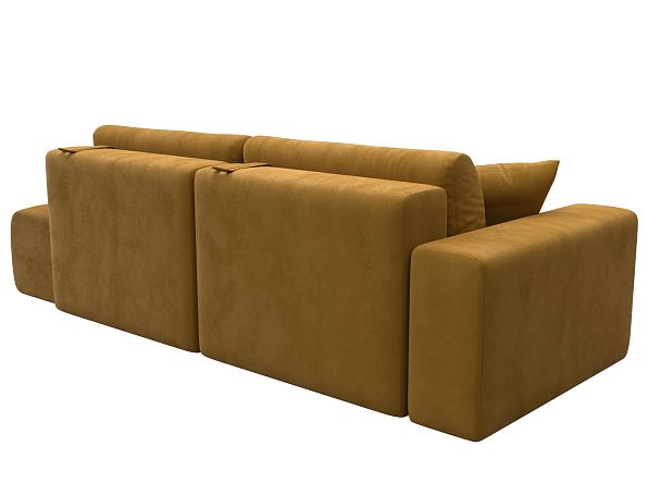 Диван прямой Лига-036 НПБ Модерн подлокотник слева Велюр желтый - Вид 6