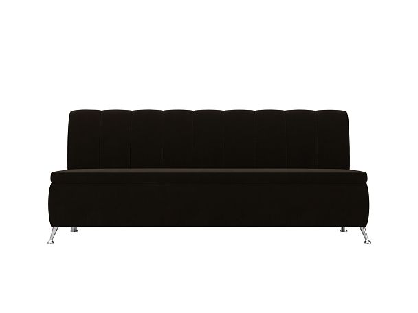 Кухонный прямой диван Кантри (полностью микровельвет коричневый) - Вид 2