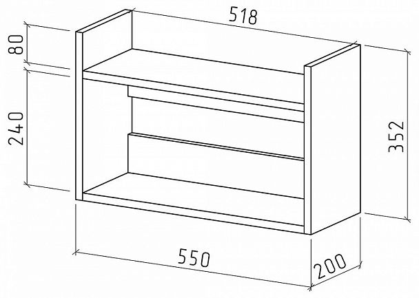Полка навесная Лайт-40 - Вид 2