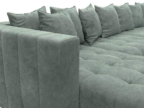 Диван П-образный Лига-052 НПБ Лонг Велюр зеленый - Вид 4