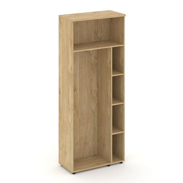 Стайл Проджект Гардероб широкий неглуб. SN.GB-003 Тиквуд Светлый/Черный Ручки 796*400*1982 - Вид 2