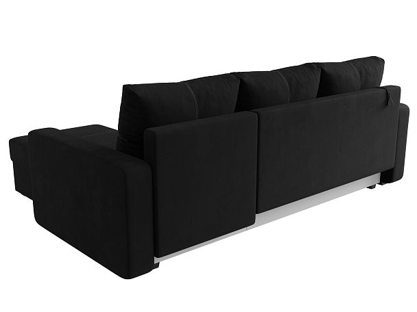 Диван угловой Ливерпуль Лайт правый угол Микровельвет черный - Вид 6